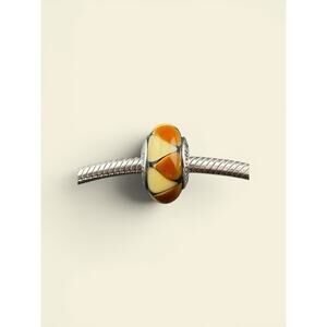 Pandora Captivating Amber Murano Glass Bead #790638 Triangles